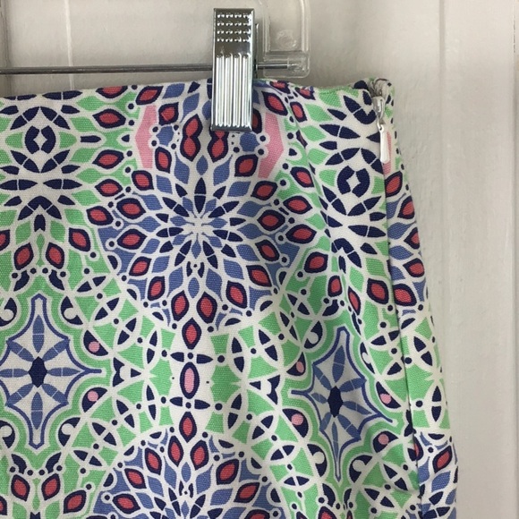 Talbots Petites Medallion Skirt 12P Colorful Cotton Spring Summer - Picture 2 of 5